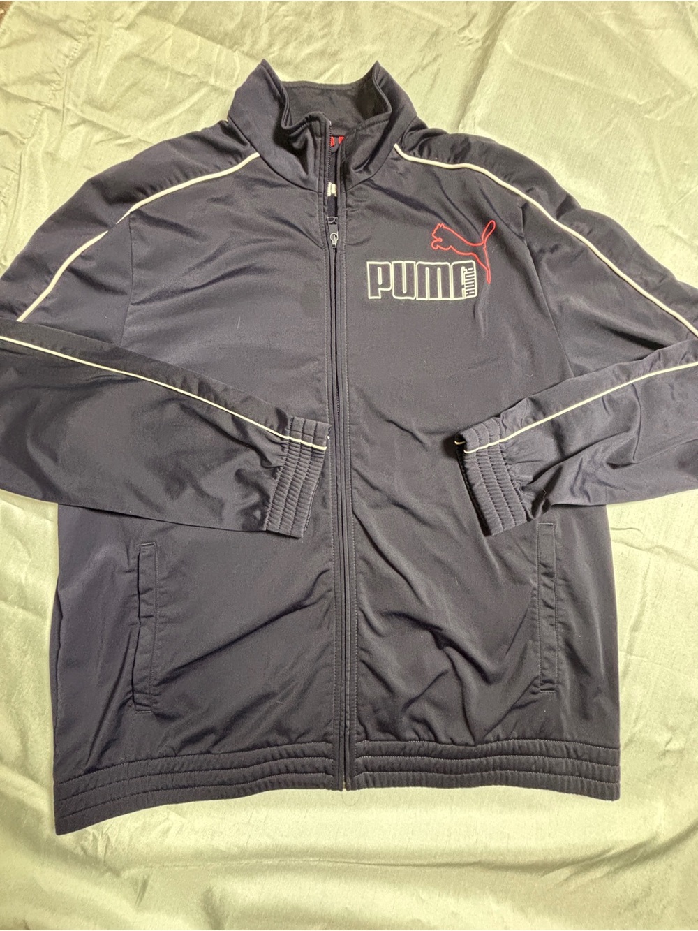 Vintage Puma Full Zip Track Jacket Navy Red White Men’s XL